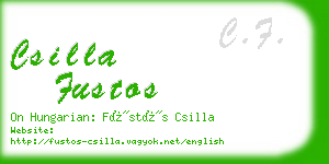 csilla fustos business card
